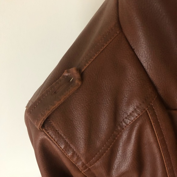 ::SOLD:: Asymmetrical Zip Vegan Leather Jacket - Picture 8 of 10
